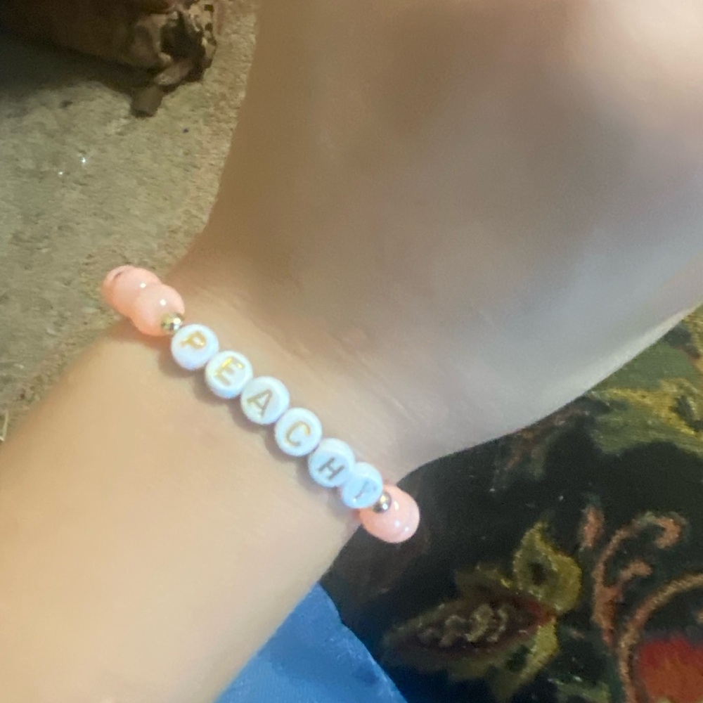Orange glass bead bracelet